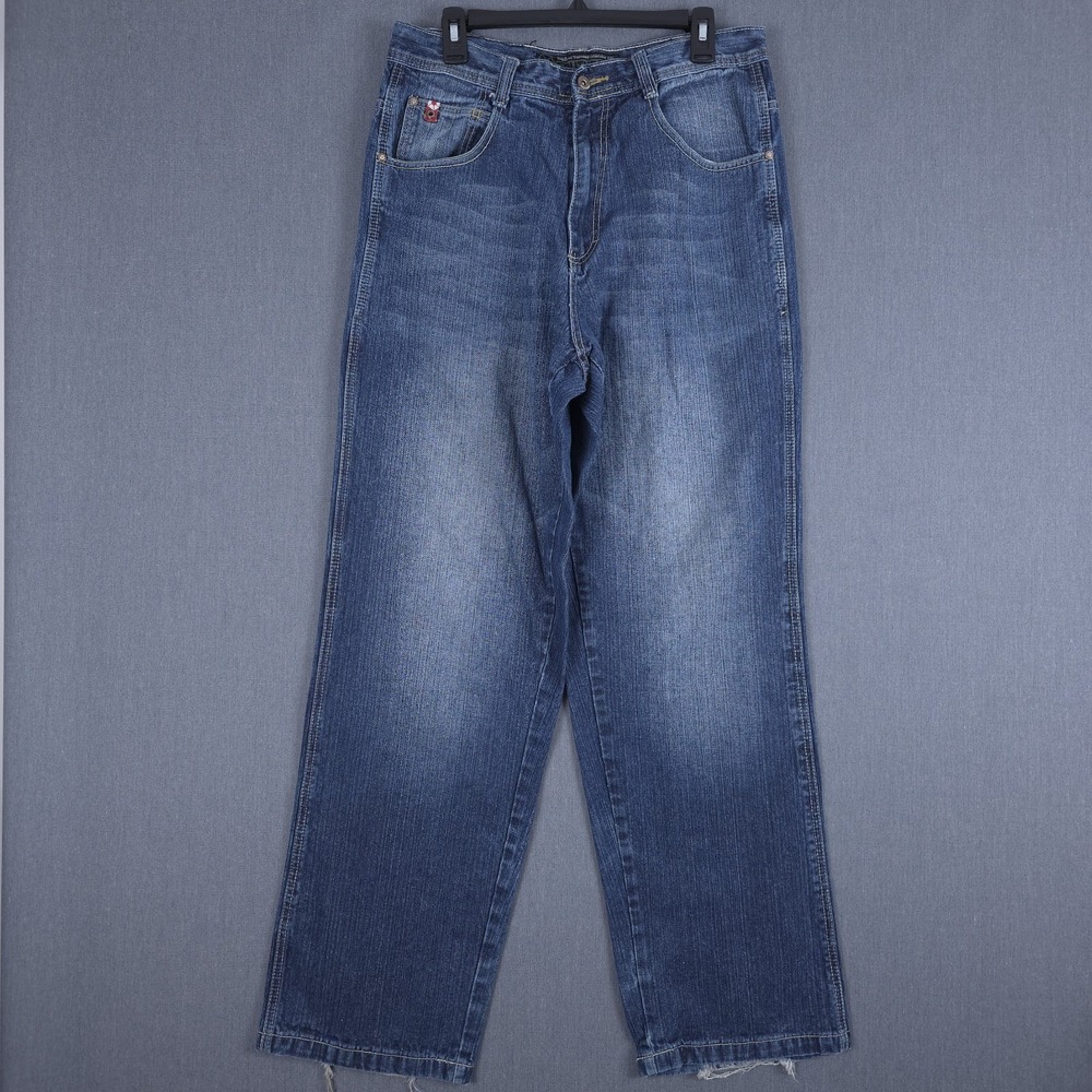 Vintage Southpole‎ Red Tab Baggy Jeans Mens 34 (Fits 32x33) Faded Blue Denim